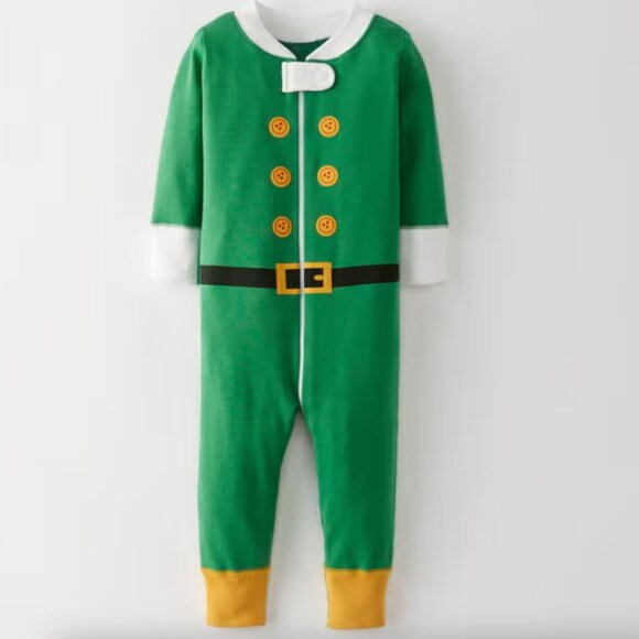 Hannah Andersson green elf one piece holiday sleeper size 6-9 months NWOT - Picture 1 of 11